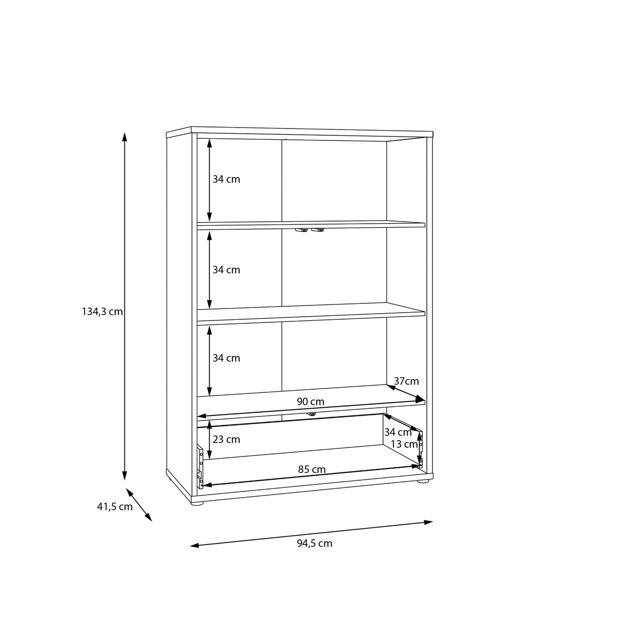 Alyson 2 Door Low Wardrobe with Push-to-Open Doors and Drawer in Sand