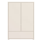 Alyson 2 Door Low Wardrobe with Push-to-Open Doors and Drawer in Sand