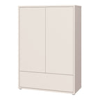 Alyson 2 Door Low Wardrobe with Push-to-Open Doors and Drawer in Sand