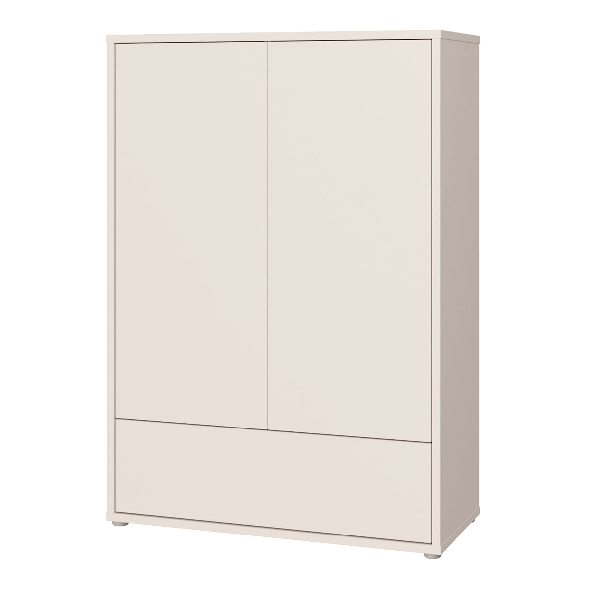 Alyson 2 Door Low Wardrobe with Push-to-Open Doors and Drawer in Sand