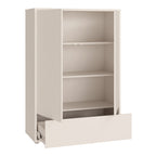 Alyson 2 Door Low Wardrobe with Push-to-Open Doors and Drawer in Sand