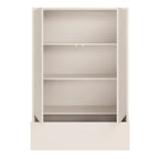 Alyson 2 Door Low Wardrobe with Push-to-Open Doors and Drawer in Sand