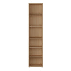 Alyson Tall Narrow Bookcase with 5 Shelves in Elegancia Oak
