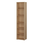 Alyson Tall Narrow Bookcase with 5 Shelves in Elegancia Oak
