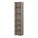 Alyson Tall Narrow Bookcase with 5 Shelves in Taupe