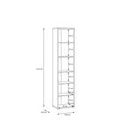 Alyson Tall Narrow Bookcase with 5 Shelves in Taupe