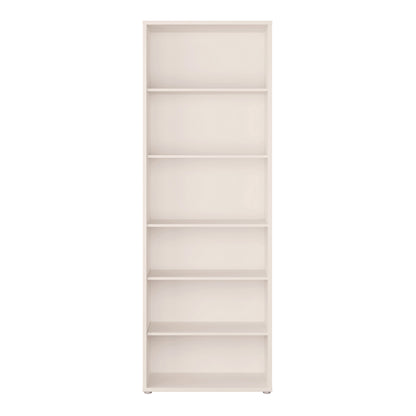 Alyson Tall Wide Bookcase with 5 Shelves in Sand