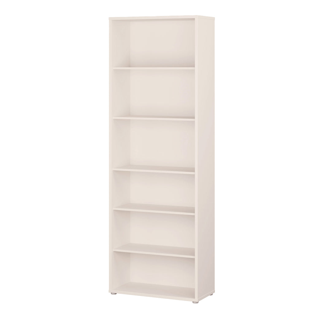 Alyson Tall Wide Bookcase with 5 Shelves in Sand