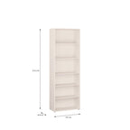 Alyson Tall Wide Bookcase with 5 Shelves in Sand