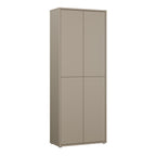 Alyson Tall Shoe Cabinet with 4 Doors Push-to-Open in Taupe
