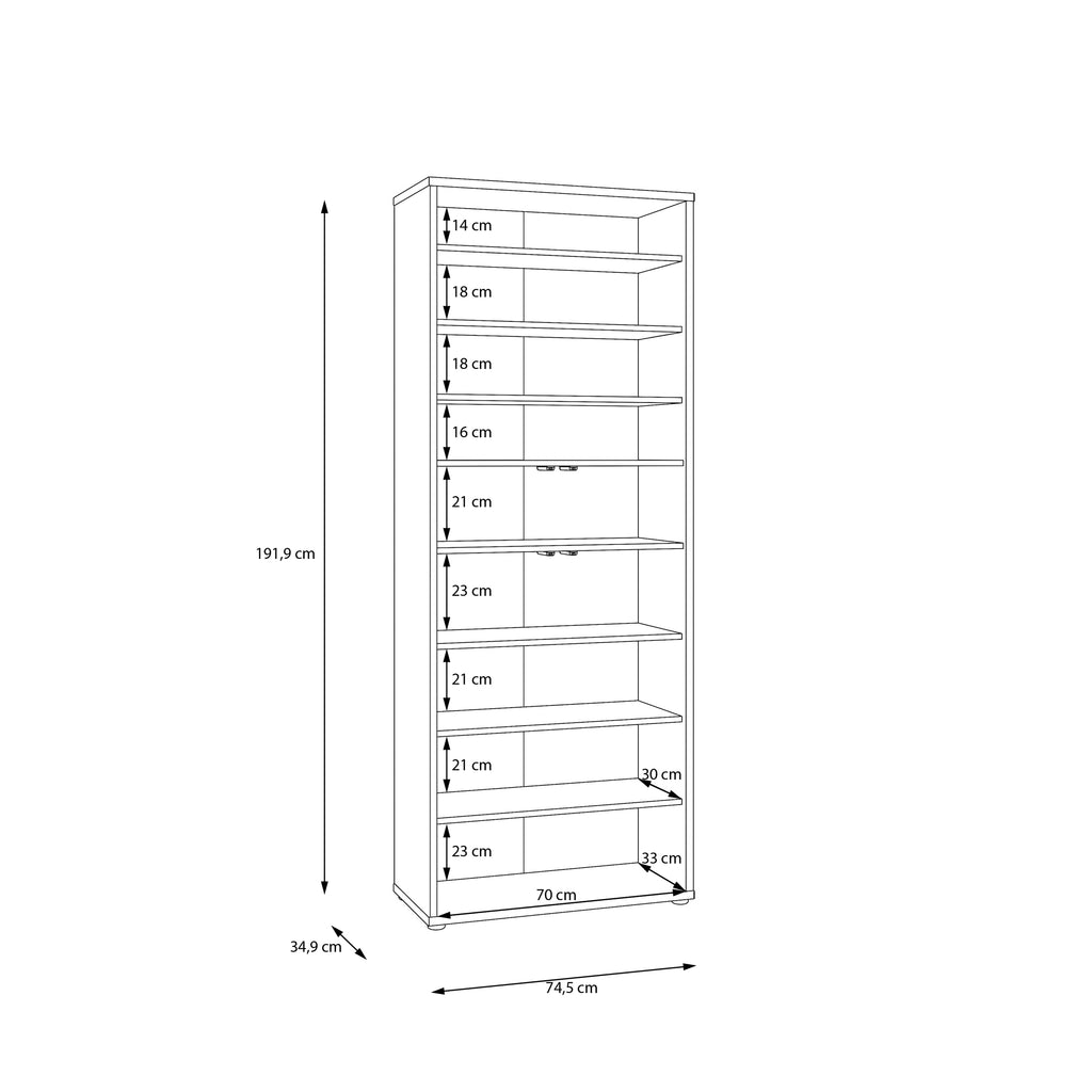 Alyson Tall Shoe Cabinet with 4 Doors Push-to-Open in Taupe