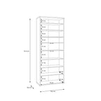 Alyson Tall Shoe Cabinet with 4 Doors Push-to-Open in Taupe