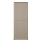 Alyson Tall Shoe Cabinet with 4 Doors Push-to-Open in Taupe
