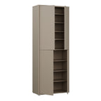 Alyson Tall Shoe Cabinet with 4 Doors Push-to-Open in Taupe