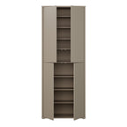 Alyson Tall Shoe Cabinet with 4 Doors Push-to-Open in Taupe