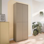 Alyson Tall Shoe Cabinet with 4 Doors Push-to-Open in Taupe