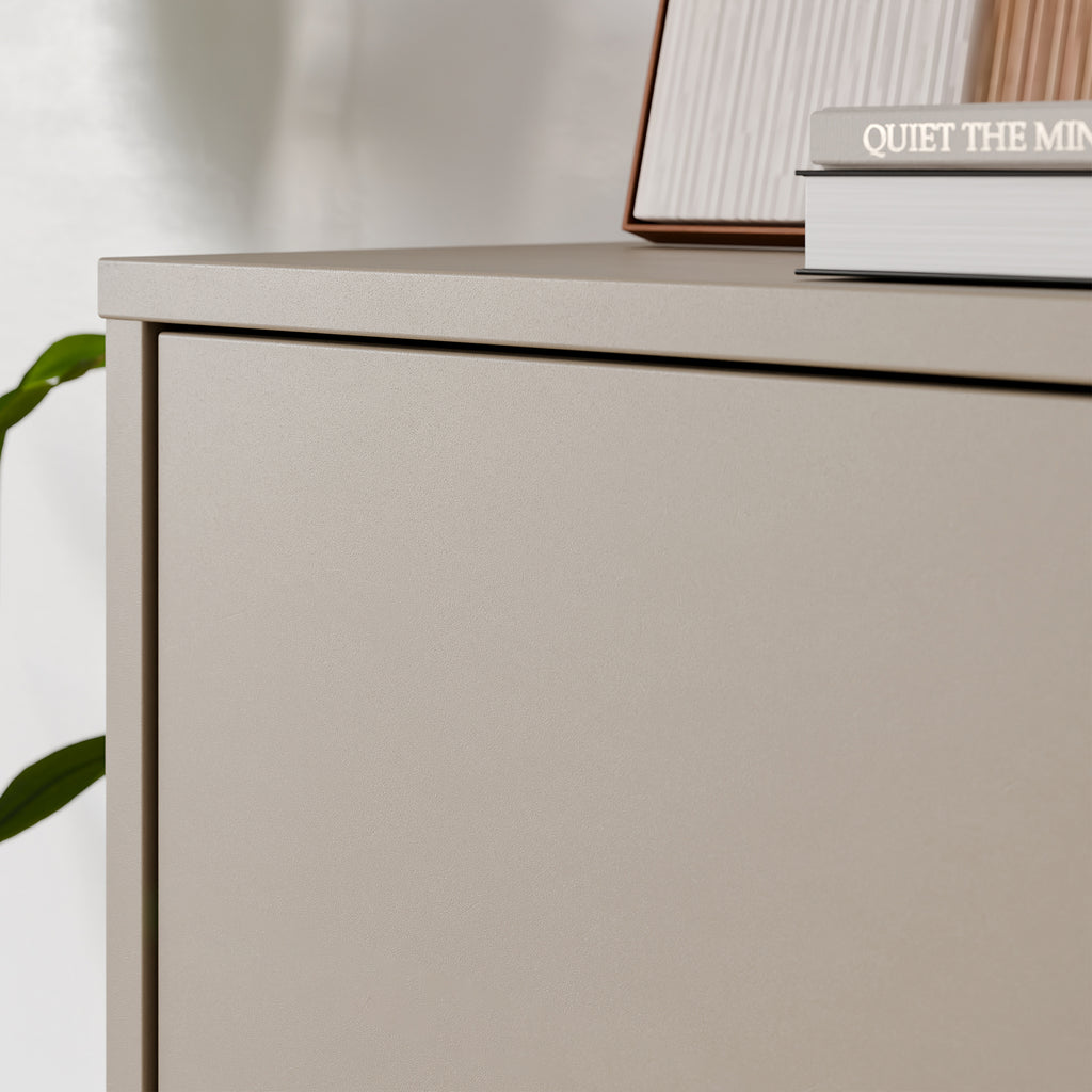 Alyson Tall Shoe Cabinet with 4 Doors Push-to-Open in Taupe