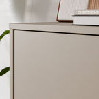 Alyson Tall Shoe Cabinet with 4 Doors Push-to-Open in Taupe