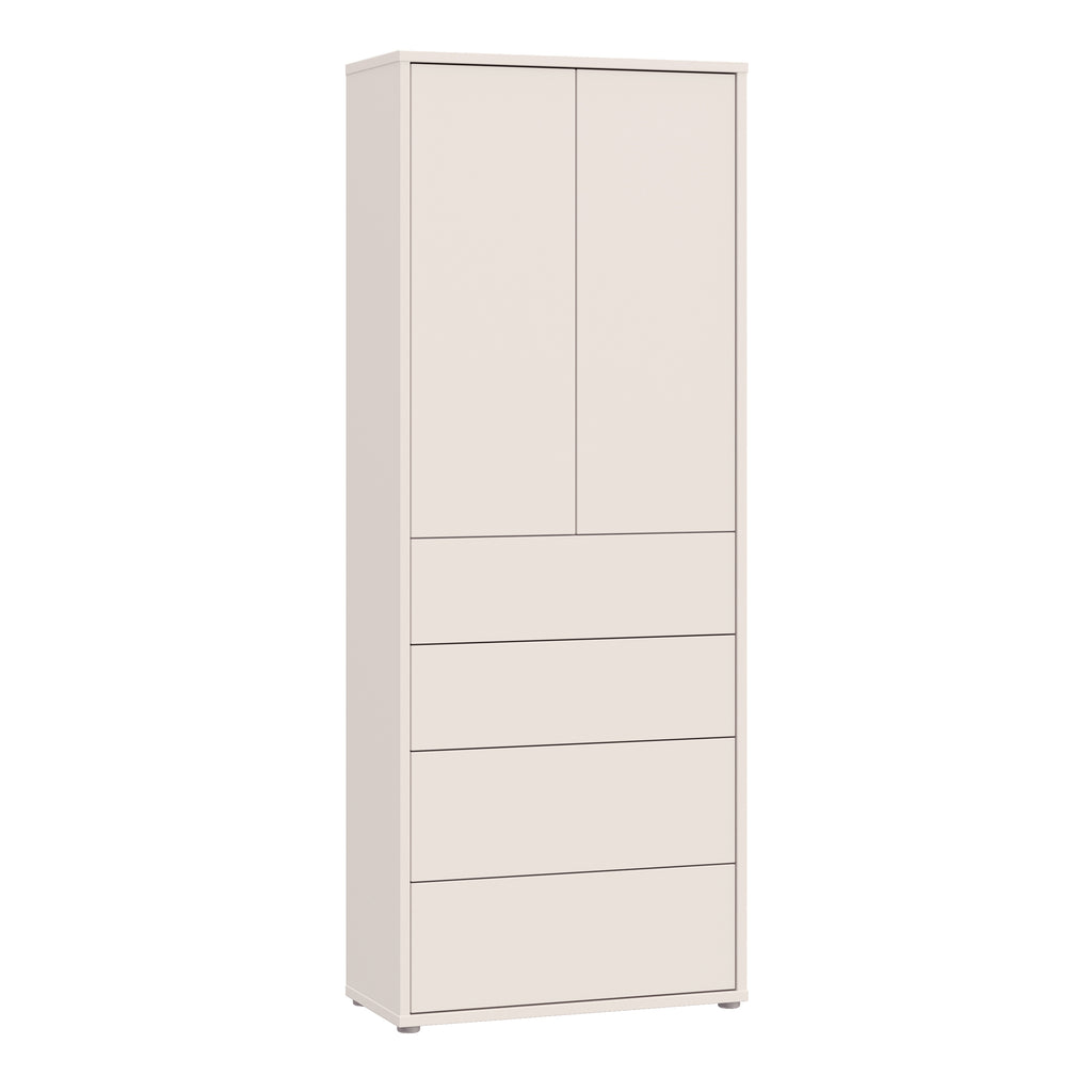 Alyson Tall Storage Cabinet with Push-to-Open Doors & 4 Drawers in Sand