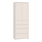 Alyson Tall Storage Cabinet with Push-to-Open Doors & 4 Drawers in Sand
