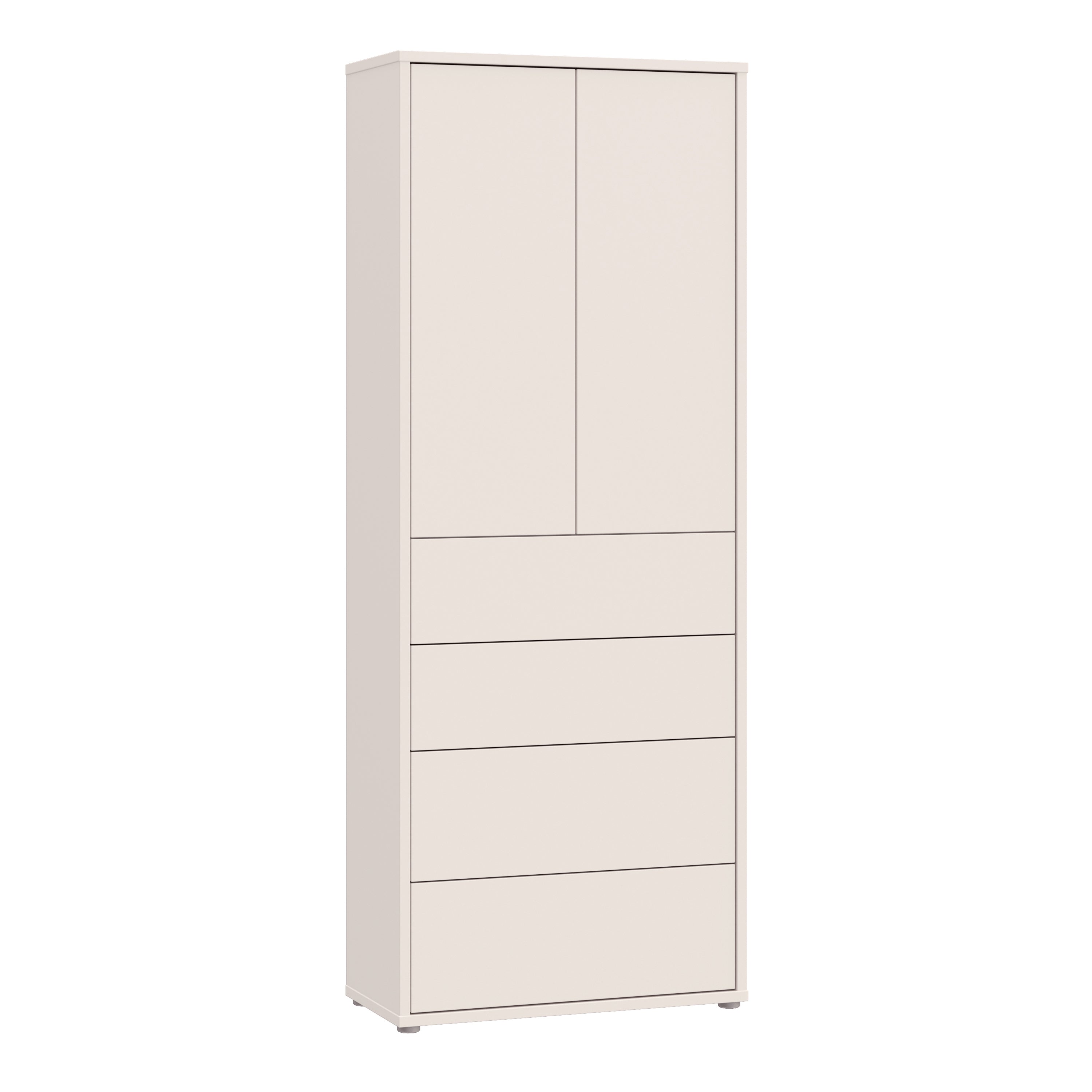 Alyson Tall Storage Cabinet with Push-to-Open Doors & 4 Drawers in Sand