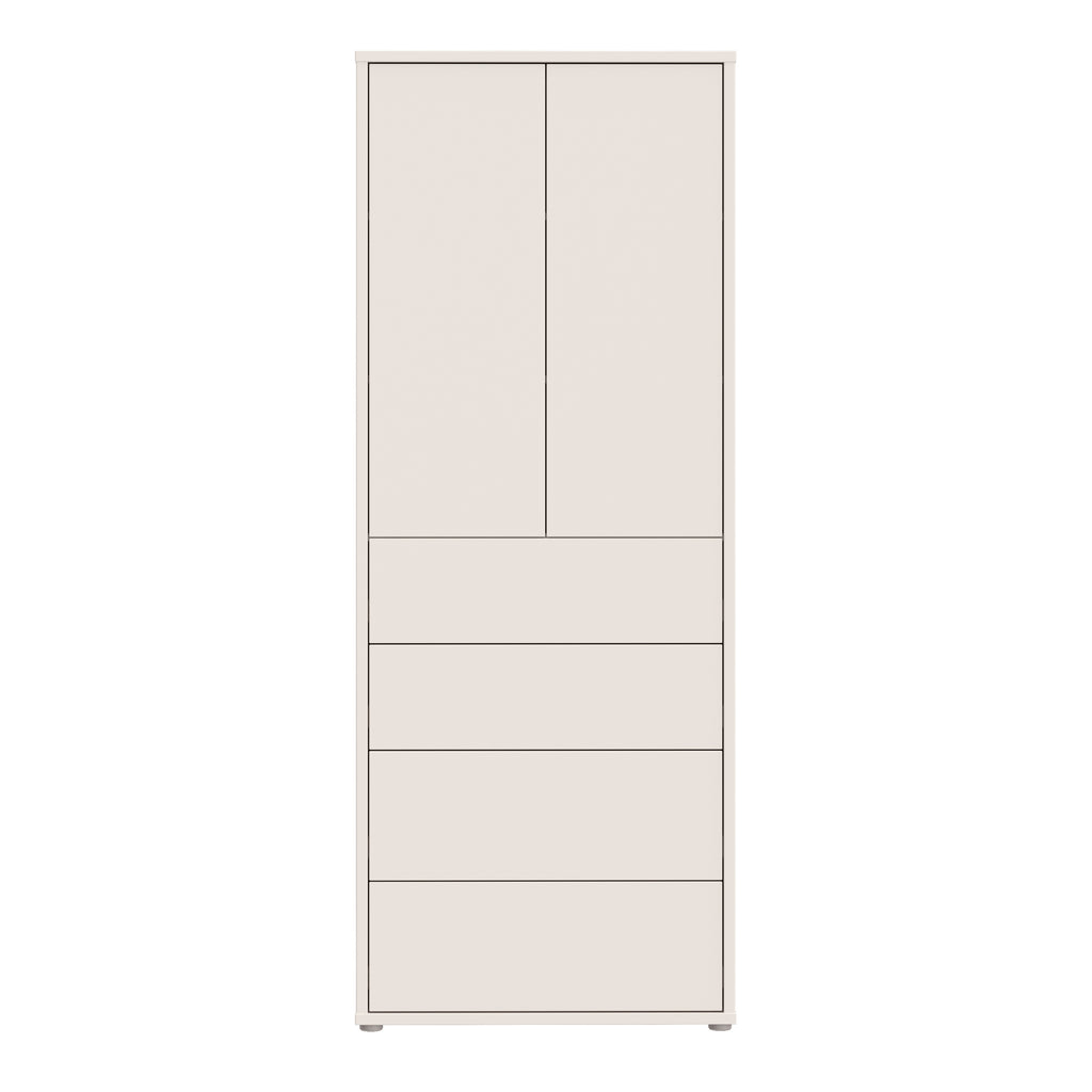 Alyson Tall Storage Cabinet with Push-to-Open Doors & 4 Drawers in Sand