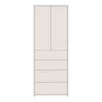 Alyson Tall Storage Cabinet with Push-to-Open Doors & 4 Drawers in Sand