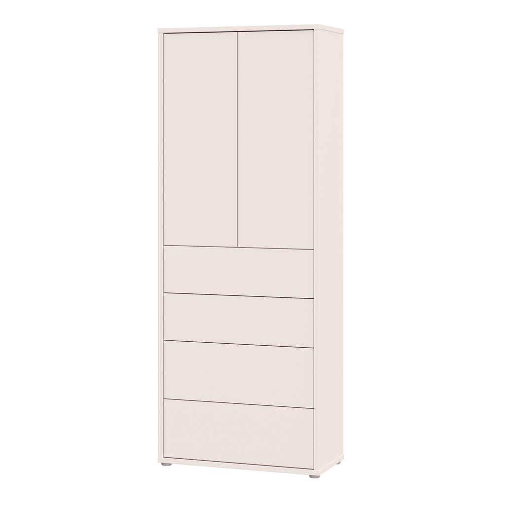 Alyson Tall Storage Cabinet with Push-to-Open Doors & 4 Drawers in Sand