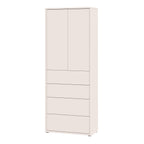 Alyson Tall Storage Cabinet with Push-to-Open Doors & 4 Drawers in Sand