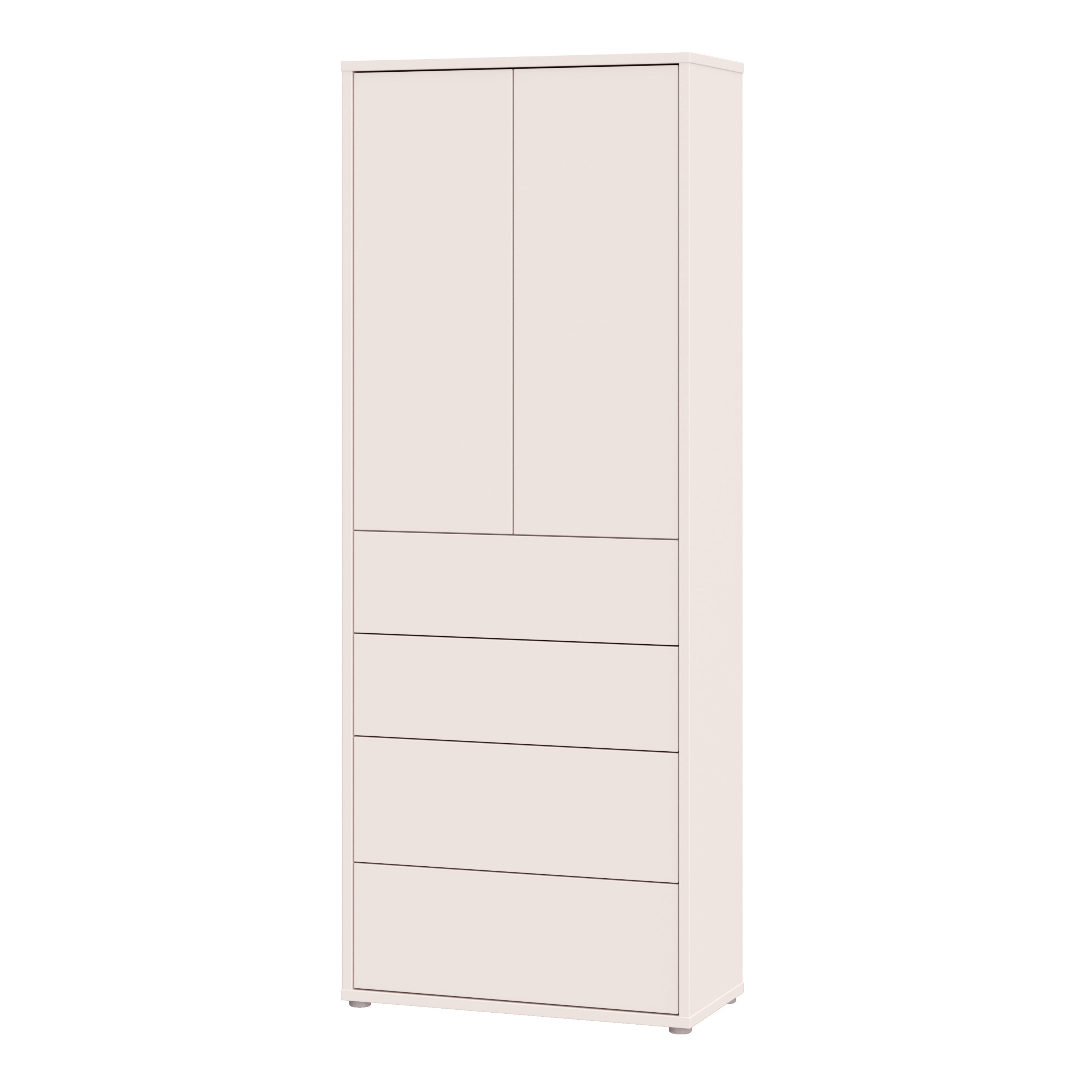 Alyson Tall Storage Cabinet with Push-to-Open Doors & 4 Drawers in Sand