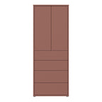 Alyson Tall Storage Cabinet with Push-to-Open Doors & 4 Drawers in Terracotta