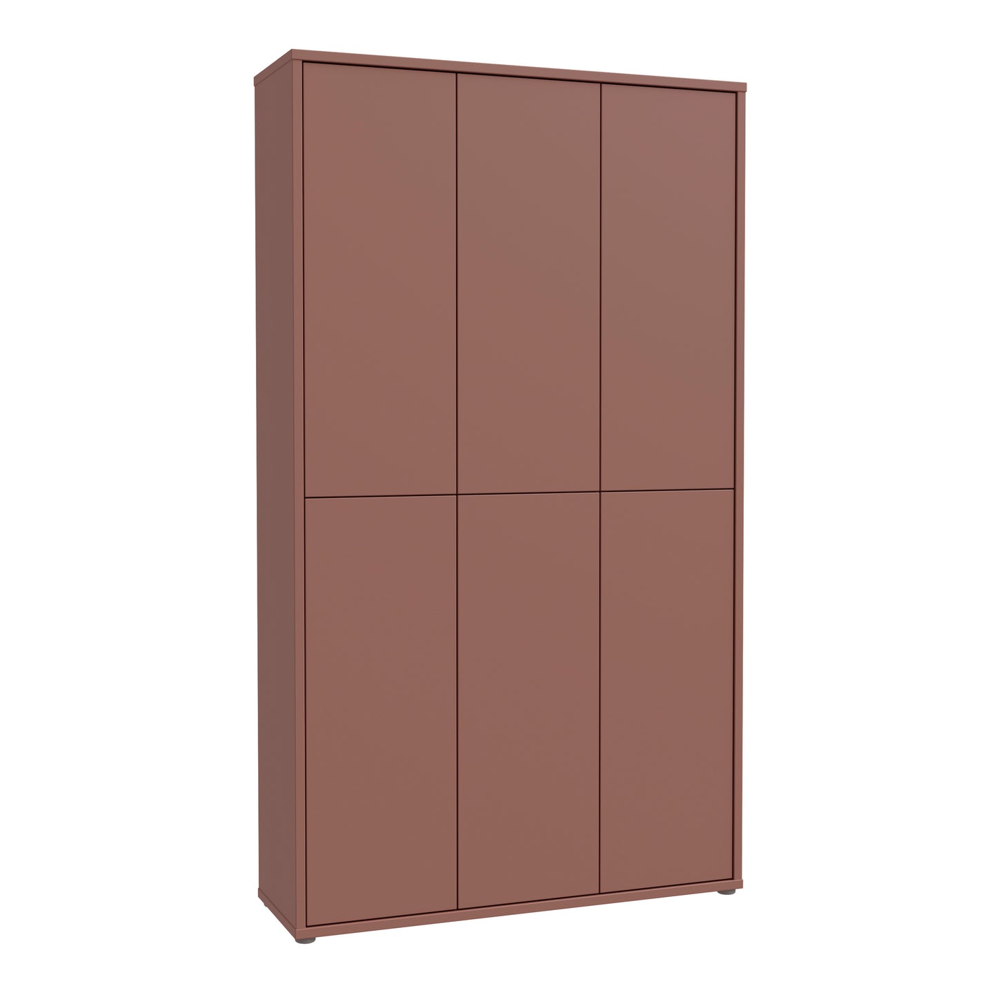 Alyson Tall Shoe Cabinet with 6 Doors Push-to-Open in Terracotta