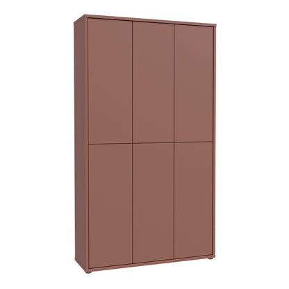 Alyson Tall Shoe Cabinet with 6 Doors Push-to-Open in Terracotta