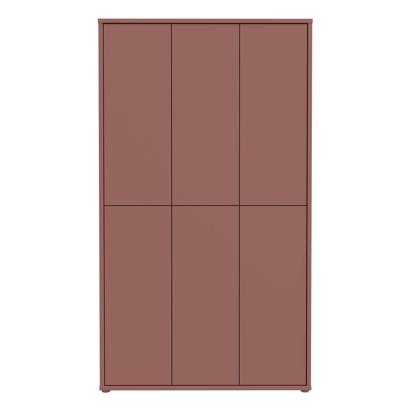 Alyson Tall Shoe Cabinet with 6 Doors Push-to-Open in Terracotta