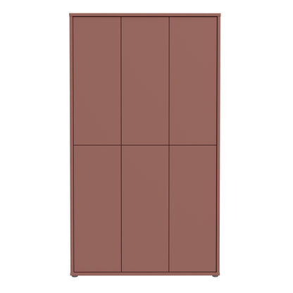Alyson Tall Shoe Cabinet with 6 Doors Push-to-Open in Terracotta