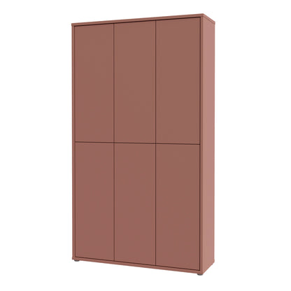 Alyson Tall Shoe Cabinet with 6 Doors Push-to-Open in Terracotta