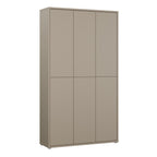 Alyson Tall Shoe Cabinet with 6 Doors Push-to-Open in Taupe