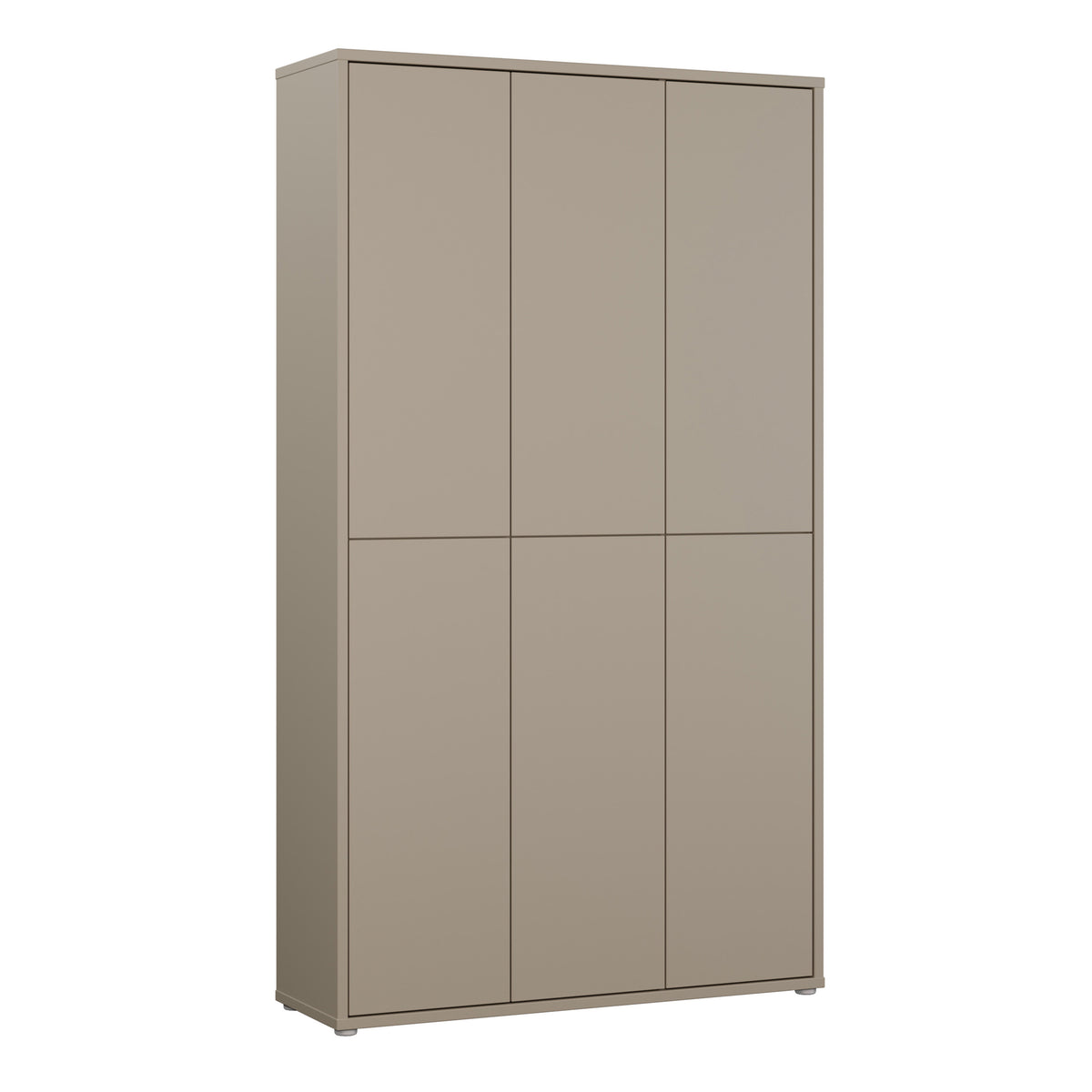 Alyson Tall Shoe Cabinet with 6 Doors Push-to-Open in Taupe