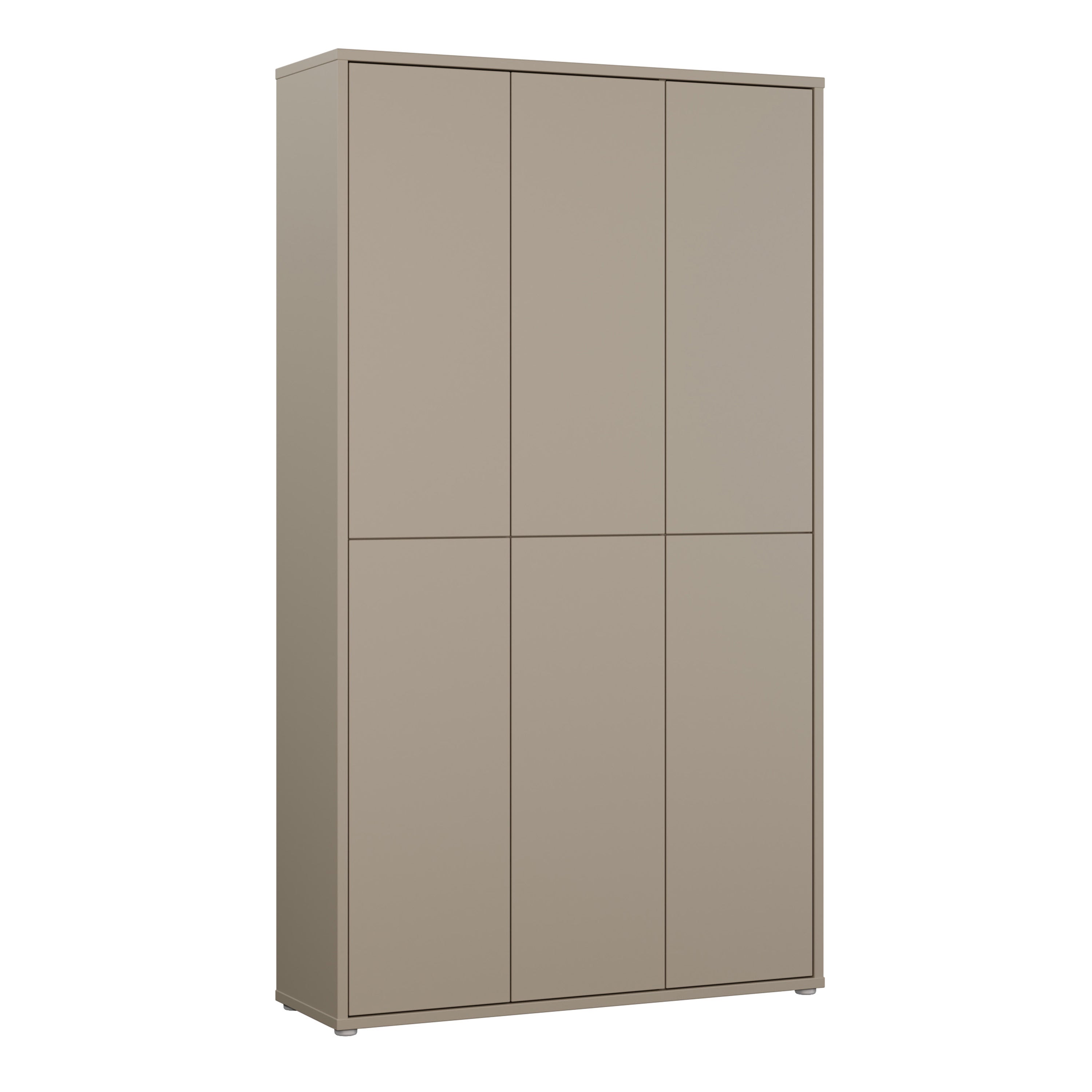 Alyson Tall Shoe Cabinet with 6 Doors Push-to-Open in Taupe