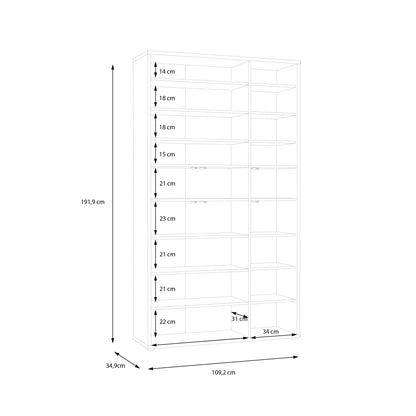 Alyson Tall Shoe Cabinet with 6 Doors Push-to-Open in Taupe