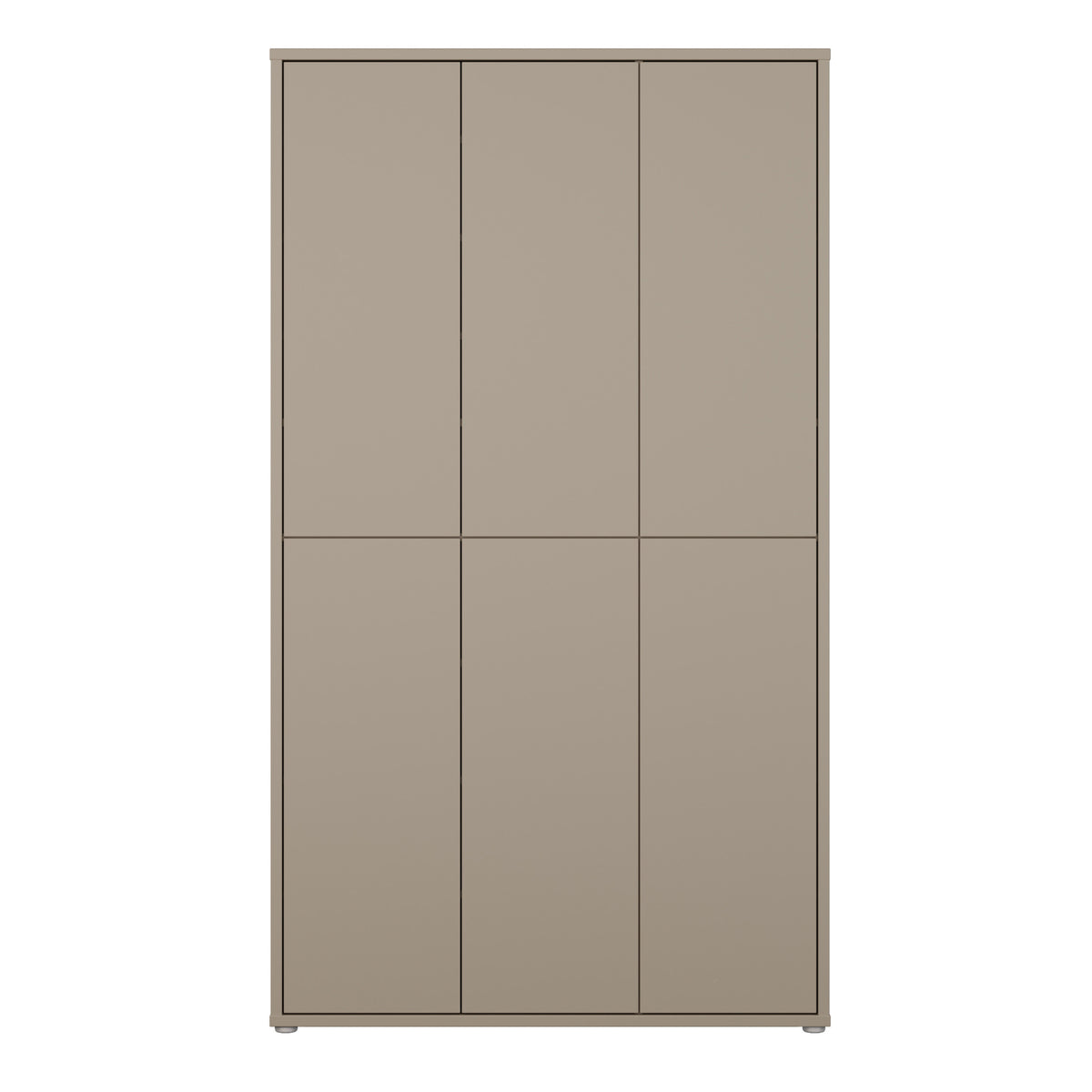 Alyson Tall Shoe Cabinet with 6 Doors Push-to-Open in Taupe
