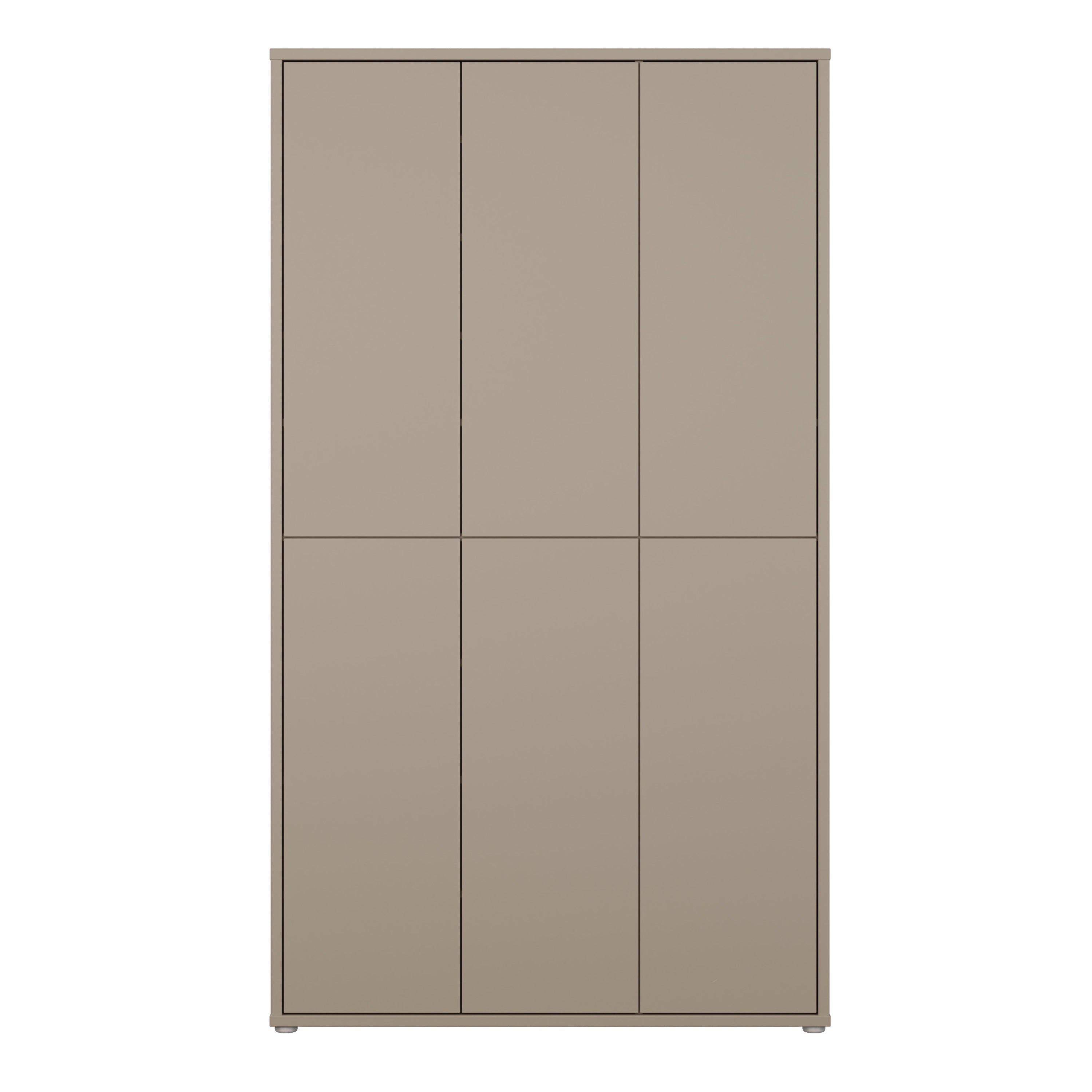 Alyson Tall Shoe Cabinet with 6 Doors Push-to-Open in Taupe