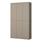 Alyson Tall Shoe Cabinet with 6 Doors Push-to-Open in Taupe