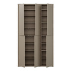 Alyson Tall Shoe Cabinet with 6 Doors Push-to-Open in Taupe