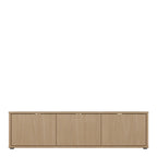 Alyson Wide TV Cabinet with 3 Doors Push-to-Open in Elegancia Oak