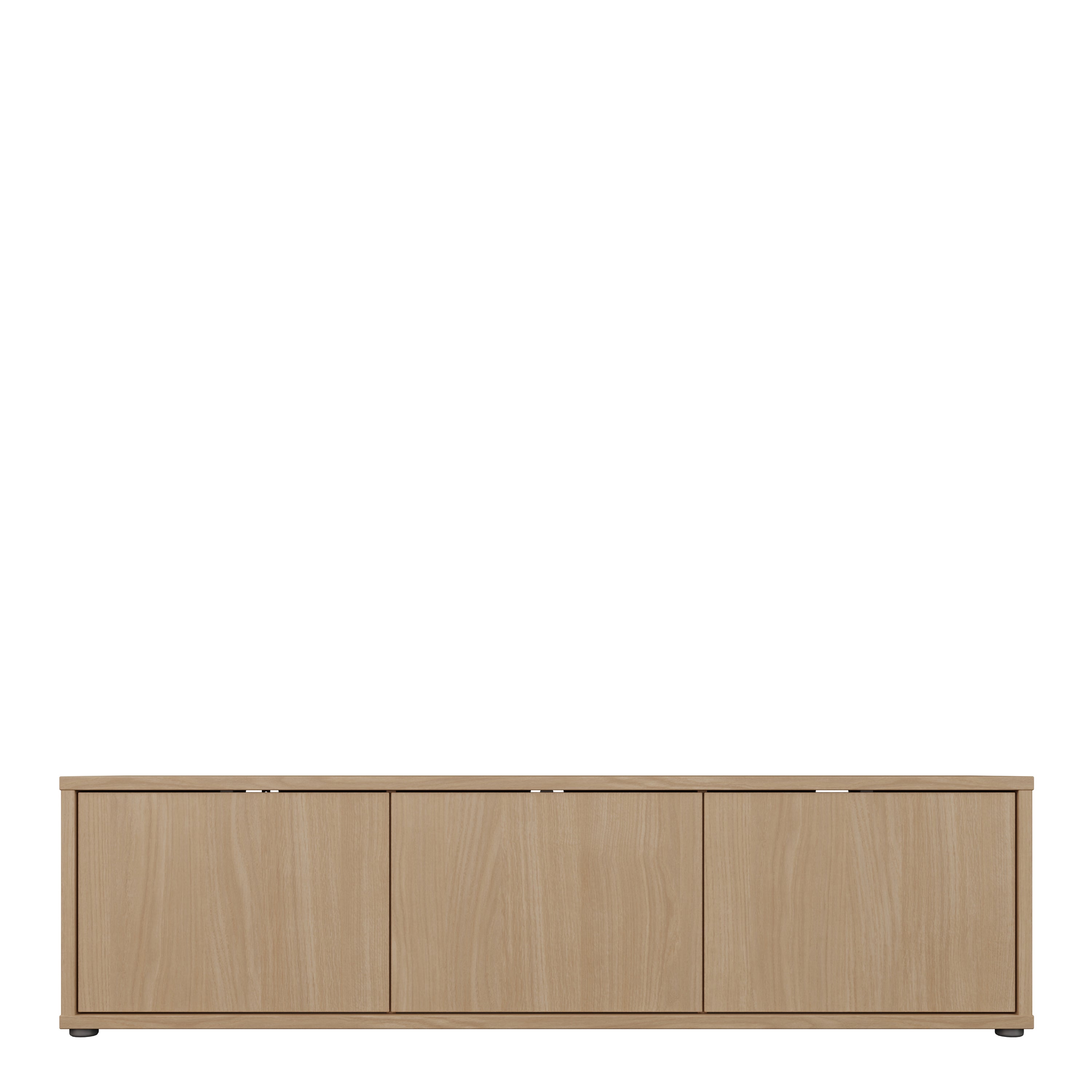 Alyson Wide TV Cabinet with 3 Doors Push-to-Open in Elegancia Oak