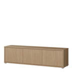 Alyson Wide TV Cabinet with 3 Doors Push-to-Open in Elegancia Oak