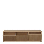 Alyson Wide TV Cabinet with 3 Doors Push-to-Open in Elegancia Oak