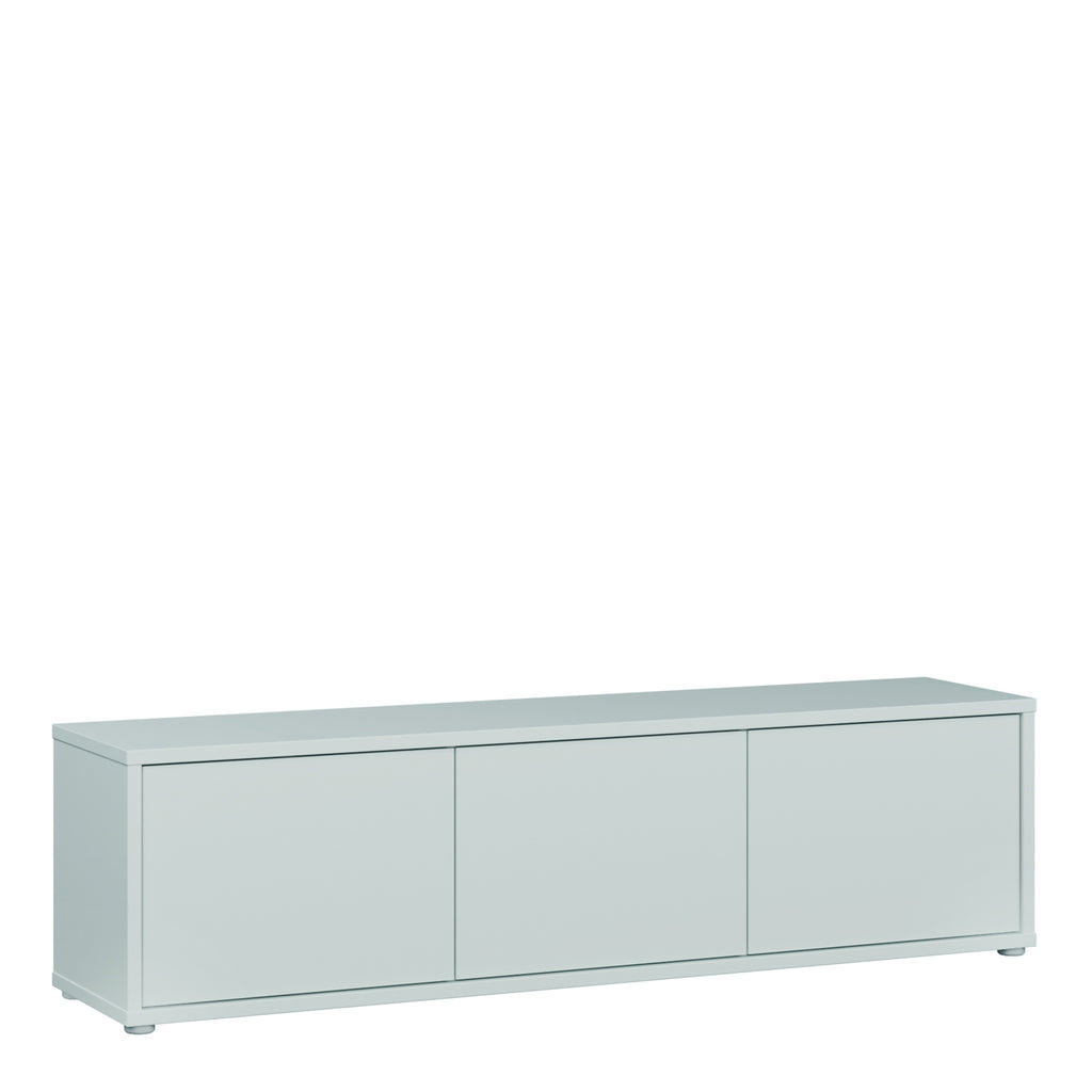 Alyson Wide TV Cabinet with 3 Doors Push-to-Open in Light Grey