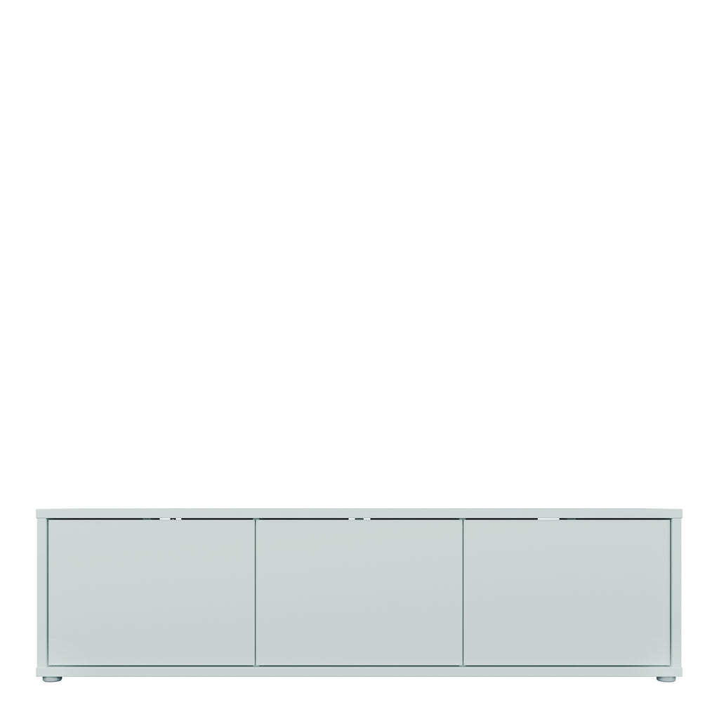 Alyson Wide TV Cabinet with 3 Doors Push-to-Open in Light Grey